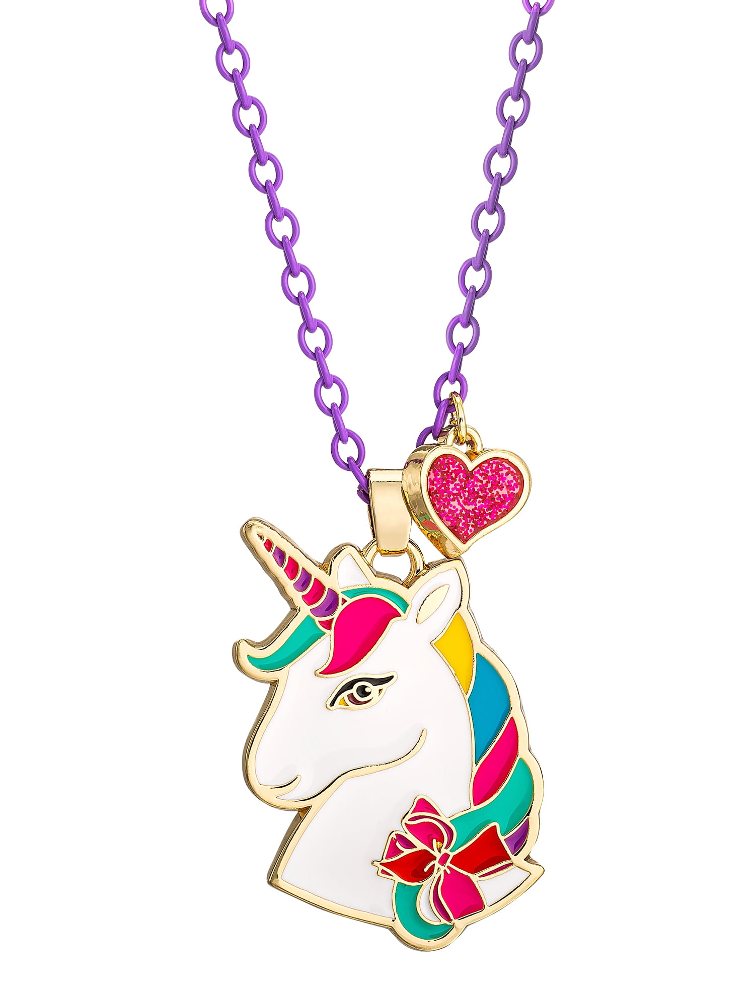 Ladies Girls Green Unicorn Design Silver Pendant Necklace 18" Chain Gift 