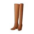 thumbnail image 4 of Dream Pairs Women's Thigh-High Pointed-Toe Boots Tall Chunky Block Heel Fall Fashion Sexy Style, 4 of 8