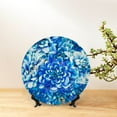 thumbnail image 6 of Balery Vibrant Blue Floral Print Bone China Decorative Plate Ceramic Dinner Plates Art Crafts with Display Stand-7in, 6 of 6