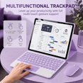 thumbnail image 6 of Detachable Bluetooth Keyboard Case with Multi-Touch Trackpad & 2.4G Wireless Mouse for 2025 Lenovo Idea Tab Plus 12.1" / Tab K12, Round Keys,Lavender, 6 of 7