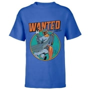 Star Wars Boba Fett Wanted Distressed Mandalorian - Short Sleeve T-Shirt for Kids -Customized-Royal