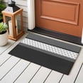 thumbnail image 4 of 2x3 Ft Entryway Area Rug, Black Morocco Kitchen Rug Runner Washable Floor Mat, Grey Striped Middle Century Patterned Non Slip Indoor Door Mat Throw Carpet for Bathroom Living Room Bedroom, 4 of 8