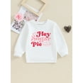 thumbnail image 2 of Bslissey Little Girl Valentine's Day Casual Sweatshirt Long Sleeve Letter Pie Print Crew Neck Hoodie Toddler Loose Pullover Tops Kids Daily Clothes 3T 4T 5T 6T, 2 of 8