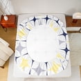thumbnail image 5 of Manfei Colorful Stars Queen Sheet Sets 4 Pieces, Modern Geometric Art Flat Sheet, Abstract Gray Yellow Queen Fitted Sheet, Microfiber Bedroom Decor, 5 of 7
