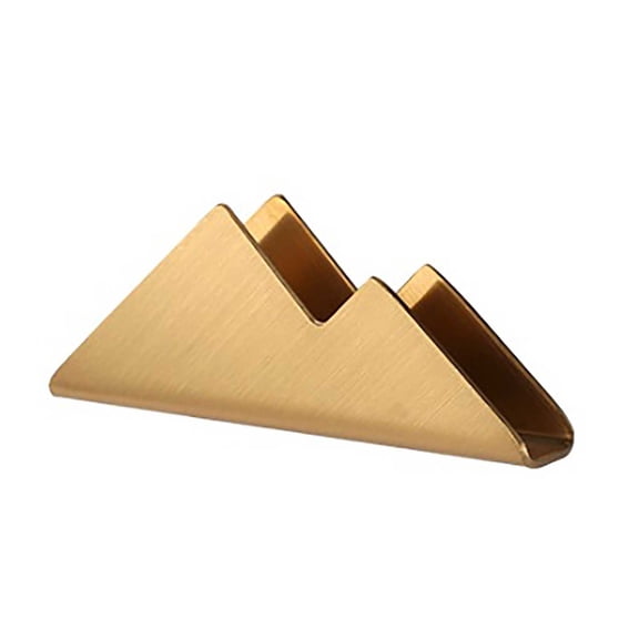 Xoxingysm Desktop Ornament Business Card Seat Golden Stainless Steel Creative Business Card Holder Business Desk Storage Desk Table Business Card Holder, 1X Business Card Holder
