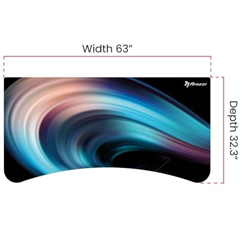 Arozzi Arena Gaming Desk Mat, Full Surface Custom Desk Pad, Interchangeable, Water Resistant & Washable Computer Desk Mouse Pad with Stitched Edges (D009)