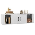 thumbnail image 1 of Costway Armoire de Rangement Flottante à 2 Portes avec Console à 2 Cubes, Huche de Rangement sous la Télé, 1 of 8