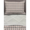 thumbnail image 3 of Quatrefoil Comforter & Sham Bedding Set, Middle Eastern Art Creative Pastel Tones Lattice Graphic, 3 pcs Duvet Set Microfiber Filling Quilt, 5 Sizes, Pale Rose Dimgray, by Ambesonne, 3 of 4