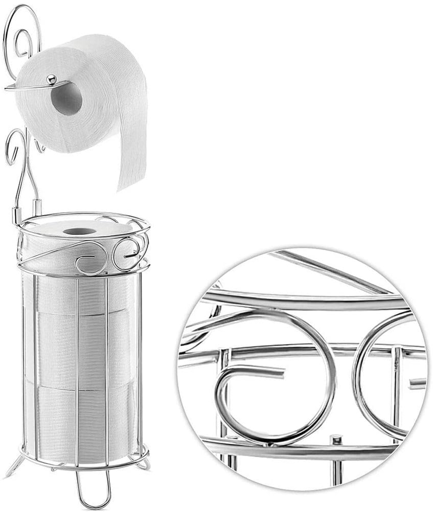 Free standing Toilet Paper Organizer for 3 rolls plus 1 dispenser