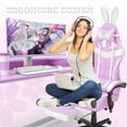 thumbnail image 5 of SOONTRANS Purple Gaming Chair with Footrest, Lovely Cute Bunny Ear Game Gamer Computer Chair with Massage Lumbar Support Headrest, Kawaii Desk Chair Chairs for Granddaughter,Sister,Girlfriend, 5 of 7
