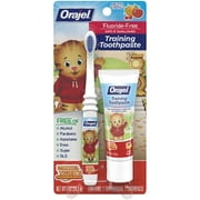 Orajel Daniel Tiger’s Neighborhood Fluoride-Free Training Toothpaste & Toothbrush Combo Pack, Fruity Stripes Flavor, 1.0oz: Non-Fluoride