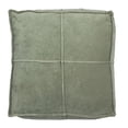 thumbnail image 5 of Creative Co-Op Square Cotton Velvet Pouf with Piped Detail, Sage Green, 5 of 9