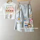 thumbnail image 3 of Pantalones vaqueros con Nudo de mariposa para niñas, pantalones largos de moda de corte recto de pierna ancha, pantalones vaqueros medianos y grandes para niños, 3 of 5