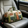 thumbnail image 3 of DAMAI Vintage Camper Quilted Duffle Bag, 3D Printed Quilted Travel Duffle with Whimsical Retro Camper & Floral Design, Boho Weekender Carry On Overnight Luggage for Camping Travel Road Trips, 3 of 8