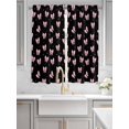 thumbnail image 2 of Valentine's Day Living Room Curtains 2 Panel, Pink Bows Shining Stars Modern Black Cafe Window Treatment, Extra Long Farmhouse Bedroom Bathroom Kitchen Curtains Drapes 104"x72", 2 of 6