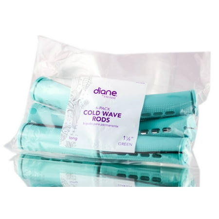 Diane 6PC Green Cold Wave Rods - 1 1/8