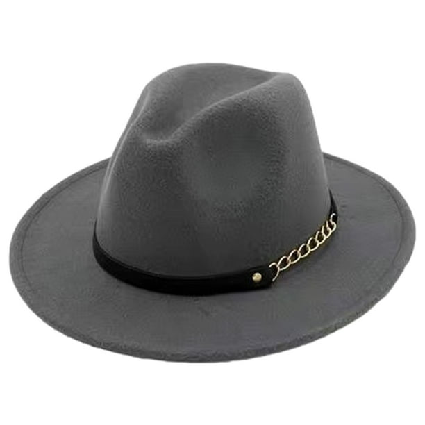 Jumpingount Amplia aplicación Sombreros Trilby Última colección de accesorios Sombrero de fieltro Trilby vintage Gorra de fieltro Sombreros gris