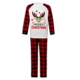 thumbnail image 2 of Qiylii Christmas Family Matching Pajamas Set, Deer Print Tops+Plaid Print Pants, 2 of 9