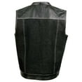 thumbnail image 2 of Milwaukee Leather MDM3006 Men's 'Brute' Black Denim and Black Leather Club Style Vest w/ Hidden Dual Closure XXXXX-Large, 2 of 8