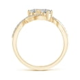 thumbnail image 2 of ANGARA Natural Two Stone Diamond Split Shank Bypass Ring in 14K Yellow Gold for Women (Size-4.2mm| Color-K| Clarity-I3) | April Birthstone, Anniversary, Jewelry Gift for Women | Natural Diamond Ring, 2 of 7