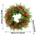 thumbnail image 4 of KOYPTL Christmas Wreath Decoration-16in,Christmas Red Fruits Pendant Rattan for Front Door Christmas Tree Fireplace,Pre-lit Wreath for Window Car Hanging Ornament Store Scene Xmas Decoration Supplies, 4 of 6