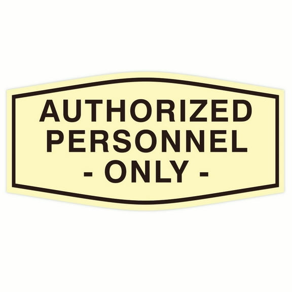 Fancy Authorized Personnel Only Sign (Ivory/Brown) - Small