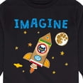 thumbnail image 3 of Pete The Cat - Imagine Space Rocket - Toddler And Youth Long Sleeve Graphic T-Shirt, 3 of 6