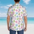 thumbnail image 4 of Susaid Pastel Christmas Cookies Print Short Sleeve Shirts Button Down Casual Shirts Summer Beach Aloha Button Down Short Sleeve for Men ,Medium, 4 of 7