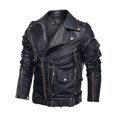 thumbnail image 4 of Chaqueta de cuero para hombre, talla europea, locomotora, Tough Guy, multibolsillos, Tough Guy, de piel sintética, con solapa, ropa de primavera y otoño, 4 of 4