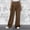 Brown, variant on SNKSDGM Women's Plus Women Linen Pants Xs Work Pants Women High Waisted Wide Leg High Waist Casual Pants European and Solid Color Corduroy Spliced Slit Hem Trousers for Women