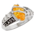 thumbnail image 2 of JackAni 10k White Gold Simulated Citrine November Birthstone 2026 Class Graduation Ring - Size 6.50, 2 of 5