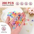 thumbnail image 2 of Uxcell Acrylic Round Bead, AB Colors Round Spacer Beads with Holes Loose Bead Bulk Light Pink, 2 of 7