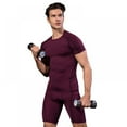 thumbnail image 3 of Short Sleeve Quick Dry Compression T-shirt For Men，Breathable Workout Gym T-shirt Tops, 3 of 3