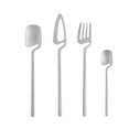 thumbnail image 1 of Cateissary Juego de cubiertos pulidos lavables de acero inoxidable, tenedores, vajilla familiar, vajilla, cubiertos de cocina, viajes, Camping Mostrada Plata, 1 of 1