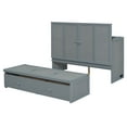 thumbnail image 6 of Aukfa Full Size Murphy Bed with Charging Station, Cabinet Bed with Storage Drawers for Home/Office/Small Room, Full Foldable Platform Bed, Gray, 6 of 8