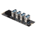 thumbnail image 3 of M.2 NVME To PCIE 1X Riser Card, M.2 To 4 PCIE Ports Riser Card High Stability Wide Compatibility 4 Ports  For Mining, 3 of 8