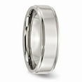 thumbnail image 4 of Solid Stainless Steel Bevel Step Edge 7mm Plain Classic Wedding Band Ring Size 7, 4 of 7