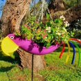 thumbnail image 5 of Metal Flower Pot Exquisite Flying Bird Shape Colorful Parrot Flower Pot Hanging Planter Garden Decorative Flower Pot,L,B, 5 of 5