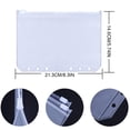 thumbnail image 2 of Paquete de 15 bolsillos para carpetas A5, de PVC transparente, con 6 orificios, con cremallera, sobres impermeables para presupuestos y dinero, 2 of 6