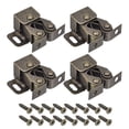thumbnail image 1 of Uxcell 4 Set Pestillo de rodillo doble para puerta de armario, bronce, 1 of 6