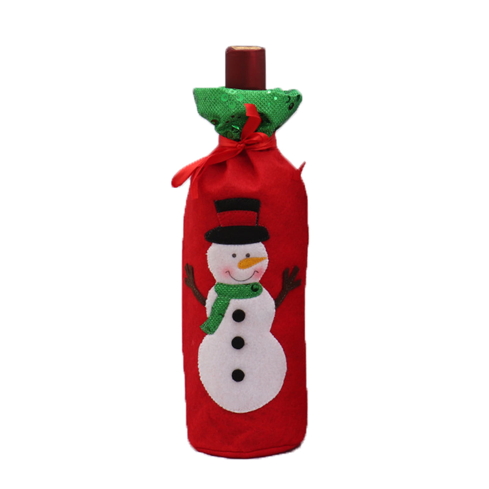 Snowman Elk Wine Bottle Cover Christmas Party Decorations 6A