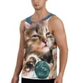 thumbnail image 2 of Fotbe Playful Cat Pattern Men's Quick Dry Workout Tank Top Gym Muscle Tee Fitness Bodybuilding Sleeveless T Shirt Breathable Workout Shirt-4X-Large, 2 of 9