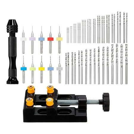 

60Pc Hand Drill Tool Set 10Pc PCB Drill Bits 48Pc 0.5-3.0mm Twist Drill Bits for Wood Plastic Craft Carving