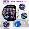 thumbnail image 6 of FRAMICS Blacklight Gaming Shower Curtain Sets with Rugs, 16 Pc Videogames Gamepad Bathroom Sets, Waterproof Fabric Bathroom Curtain Decor with Hooks for Boys Kids, 6 of 9
