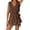 Brown, variant on Womens Skirt Look Shorts Romper, Lightweight Cotton Linen Feel Tank Jumpsuits, Elegant Solid Color Beach Vacation Athletic Play Suit