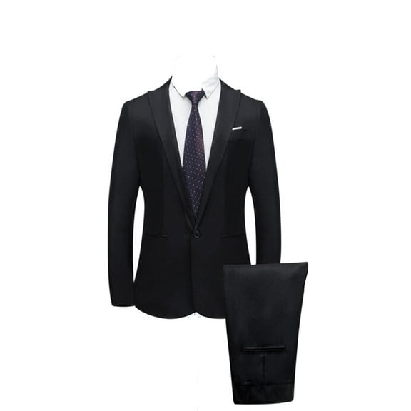 MSJUHEG Fall Outfits Two Piece Set Button-Down Round Neckline Long Sleeve Men'S Slim Button Suit Color Dress Show Jacket Coat & Pant Mens Sweatpants Black L