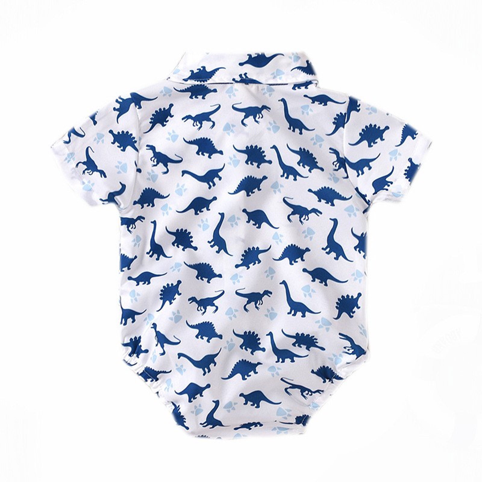 Wxirdiow Baby Boy Suit Baby Boy Clothes Suits Summer Short Sleeve Dress Shirt+Vest+Tie+Pants Infant Boy Wedding Christening Outfits Set Blue Size,9-12 Months