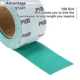 thumbnail image 4 of Unique Bargains 1 Pcs Universal Sanding Discs Durability & Flexibility 39.37ft x 2.76" Hook and Loop Sandpaper Green White Corundum Thin Film 100 Grit, 4 of 7
