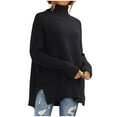 thumbnail image 1 of Yuyuzo Pullover Tops for Women Turtleneck Long Sleeve Side Split Sweaters Fall Winter Tops Blouse, 1 of 4