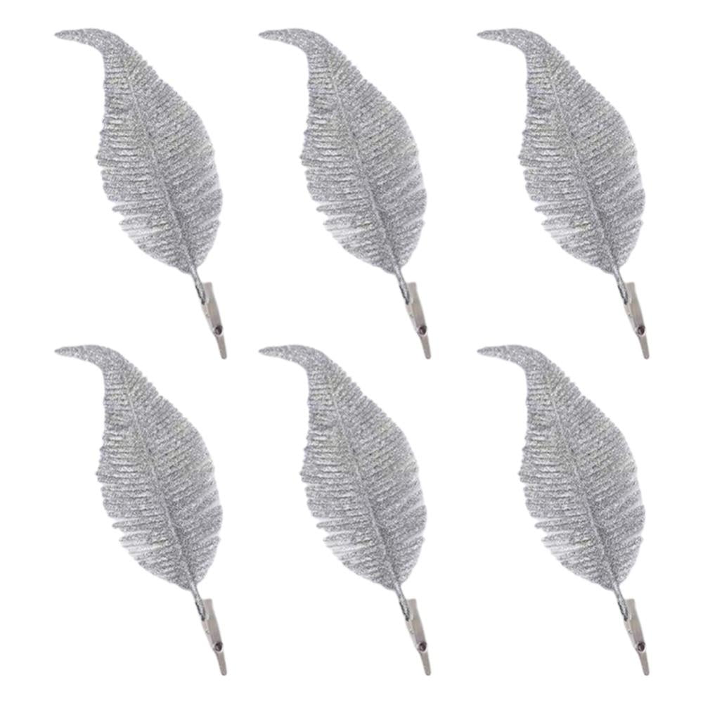 6Pcs 9(22cm) Artificial Feathers for Christmas DIY Home Wedding Party  Office Decoration (Champagne) 